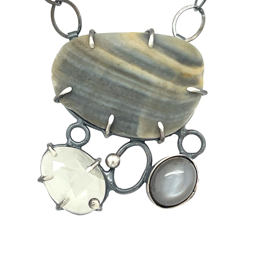 Shell and Moon Stone Necklace