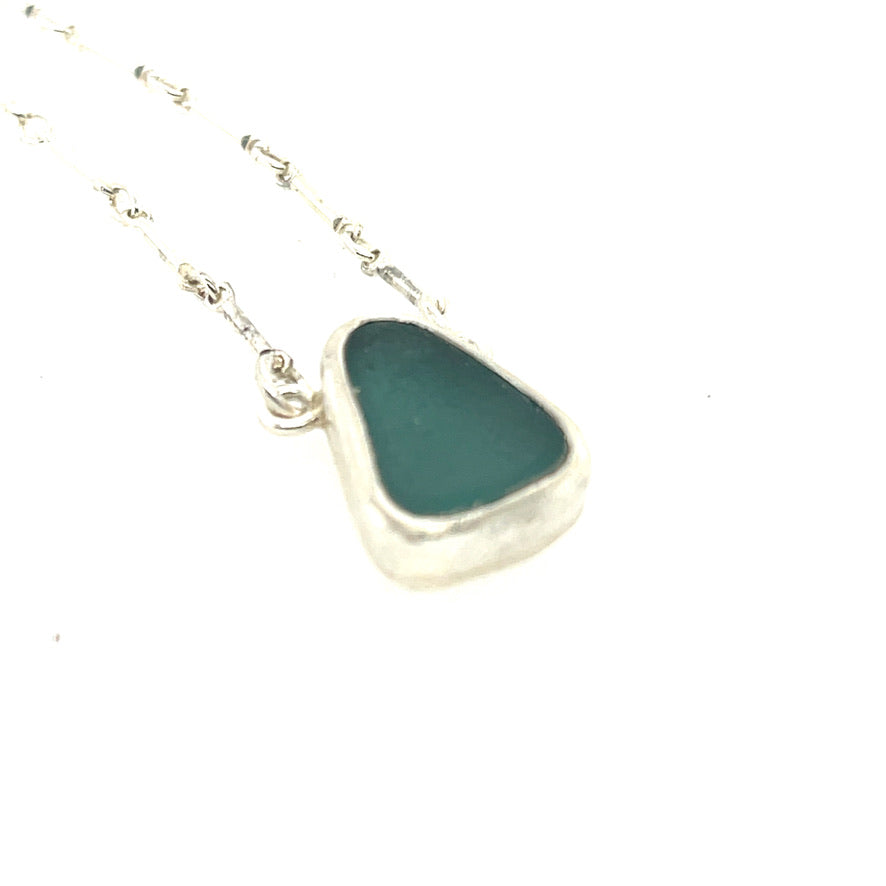 Tiny Layering Sea Glass Necklace-Aqua C