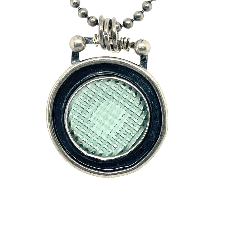 Japanese Coin Sea Glass Necklace