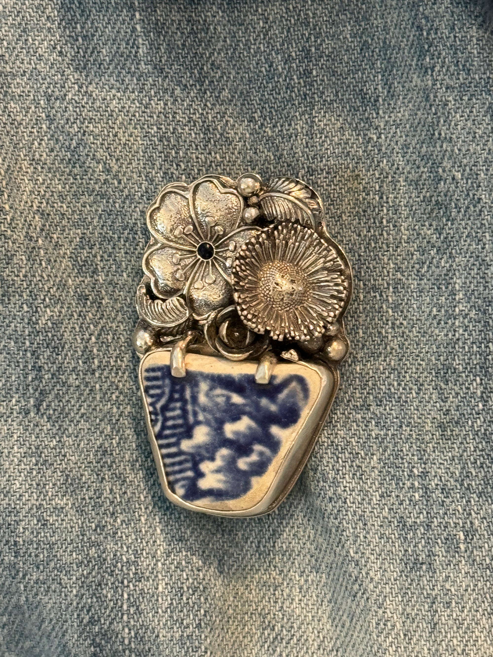 Found Pottery Necklace/Brooch