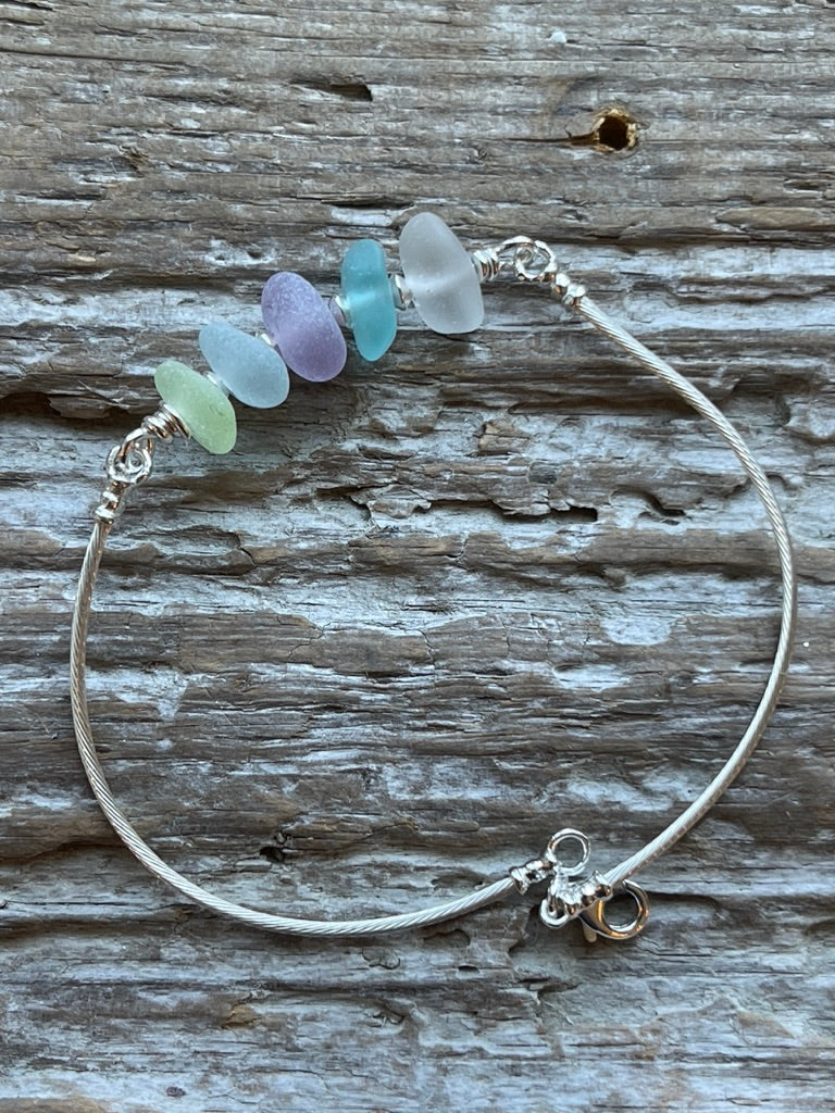 Lavender Sea Glass Layering bracelet