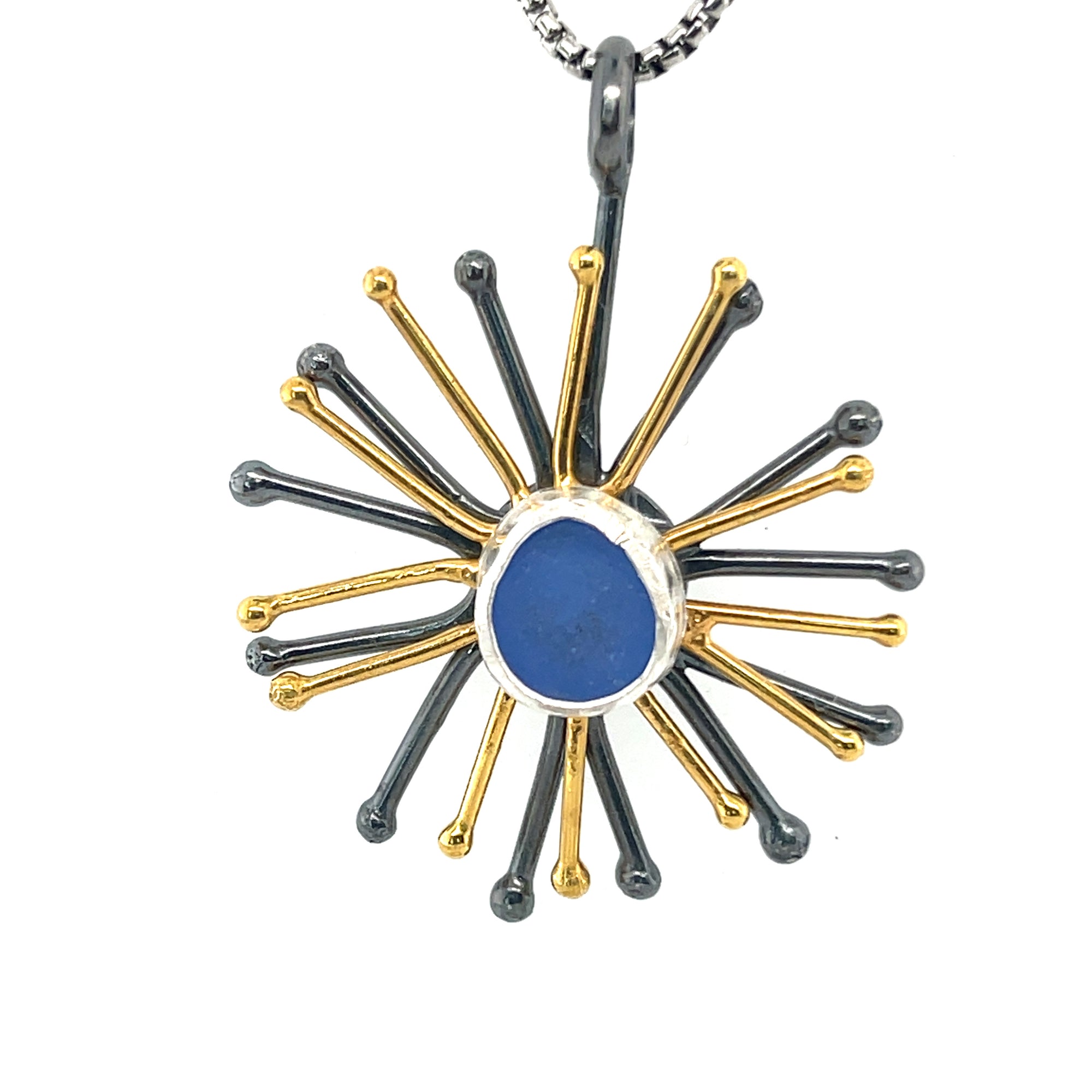Bright Blue Starburst Necklace