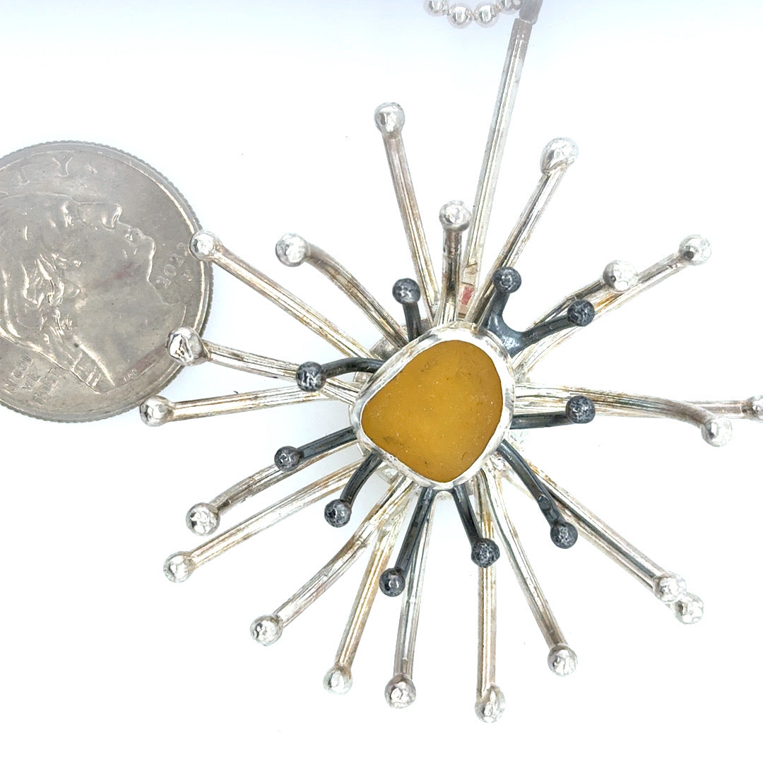 Yellow Sea Glass Necklace