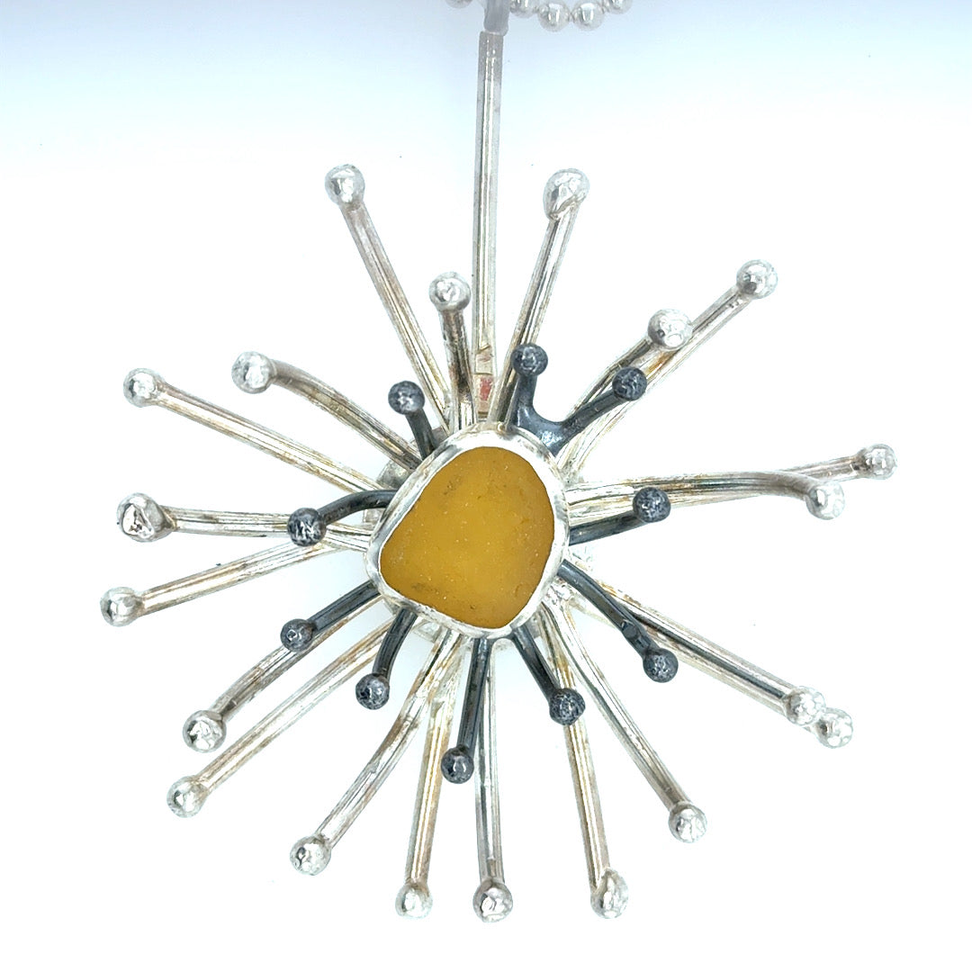 Yellow Sea Glass Necklace