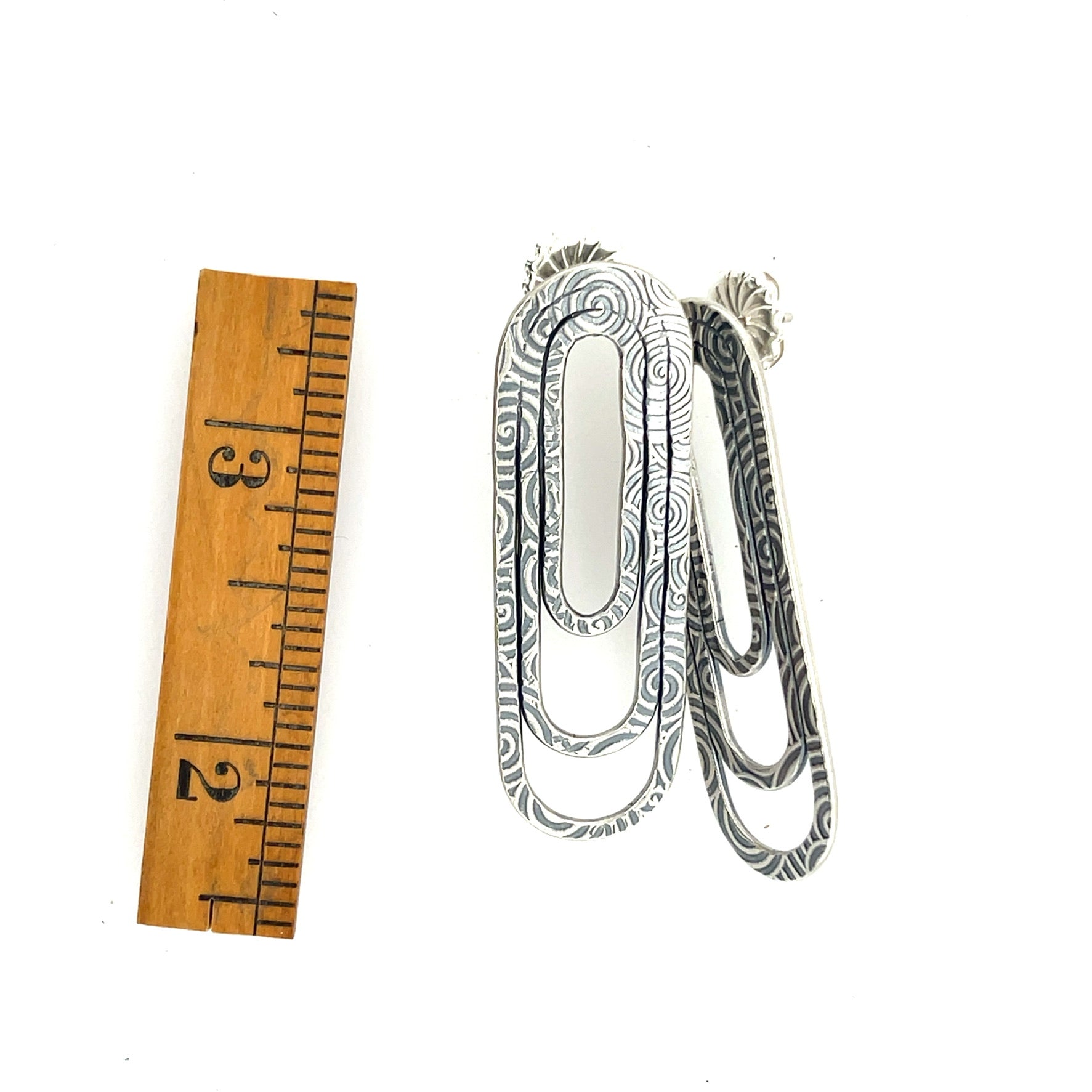 Sterling Silver Paper Clip Earrings
