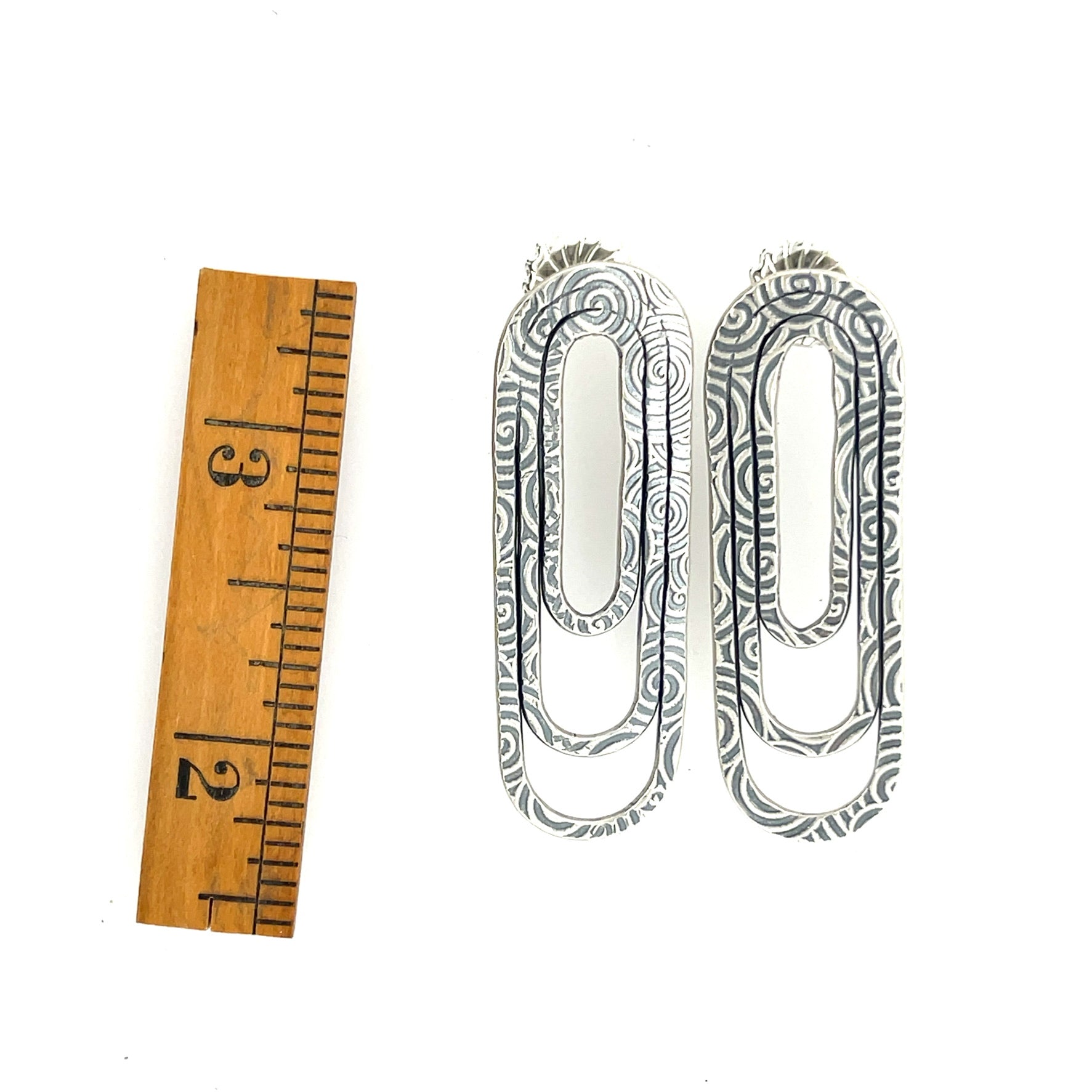 Sterling Silver Paper Clip Earrings